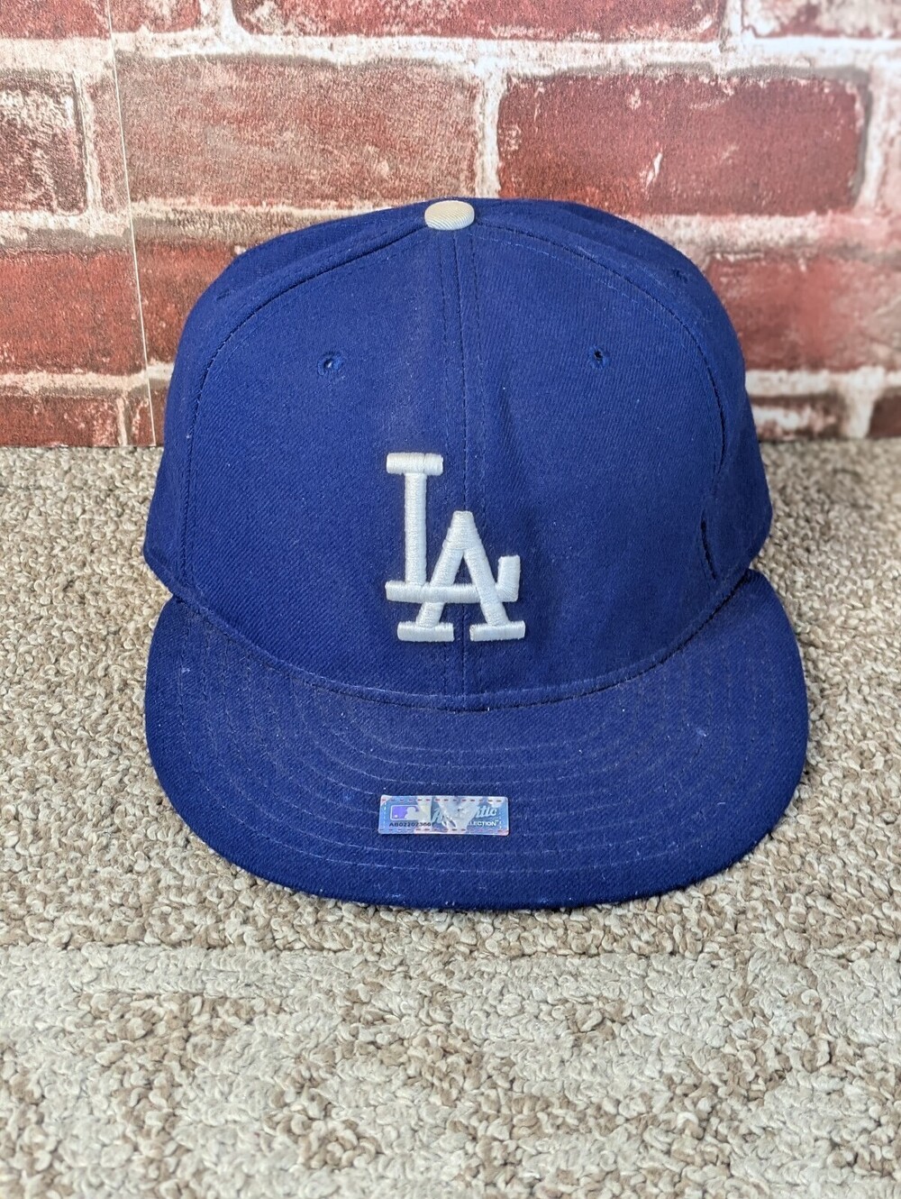 New Era 59FIFTY Los Angeles Dodgers Fitted Hat Blue 7 3/8 MLB On Field Cap